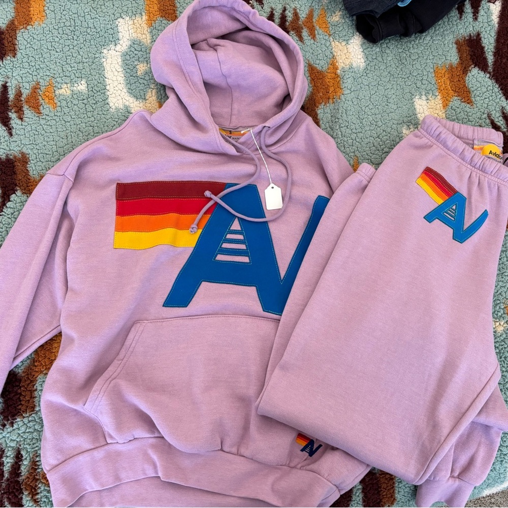 Aviator Nation logo stitch mauve SET